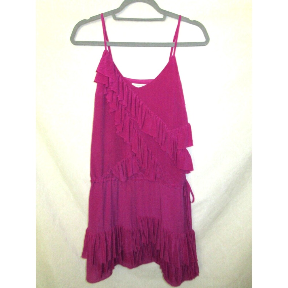 Banana Republic Petite Small Magenta Purple‎ Sleeveless Tiered Ruffle Mini Dress
